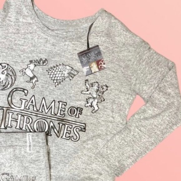 Game Of Thrones Lounge Gray Silver Sweatshirt Top Soft Stretchy Cozy Pajamas Top - Picture 2 of 11